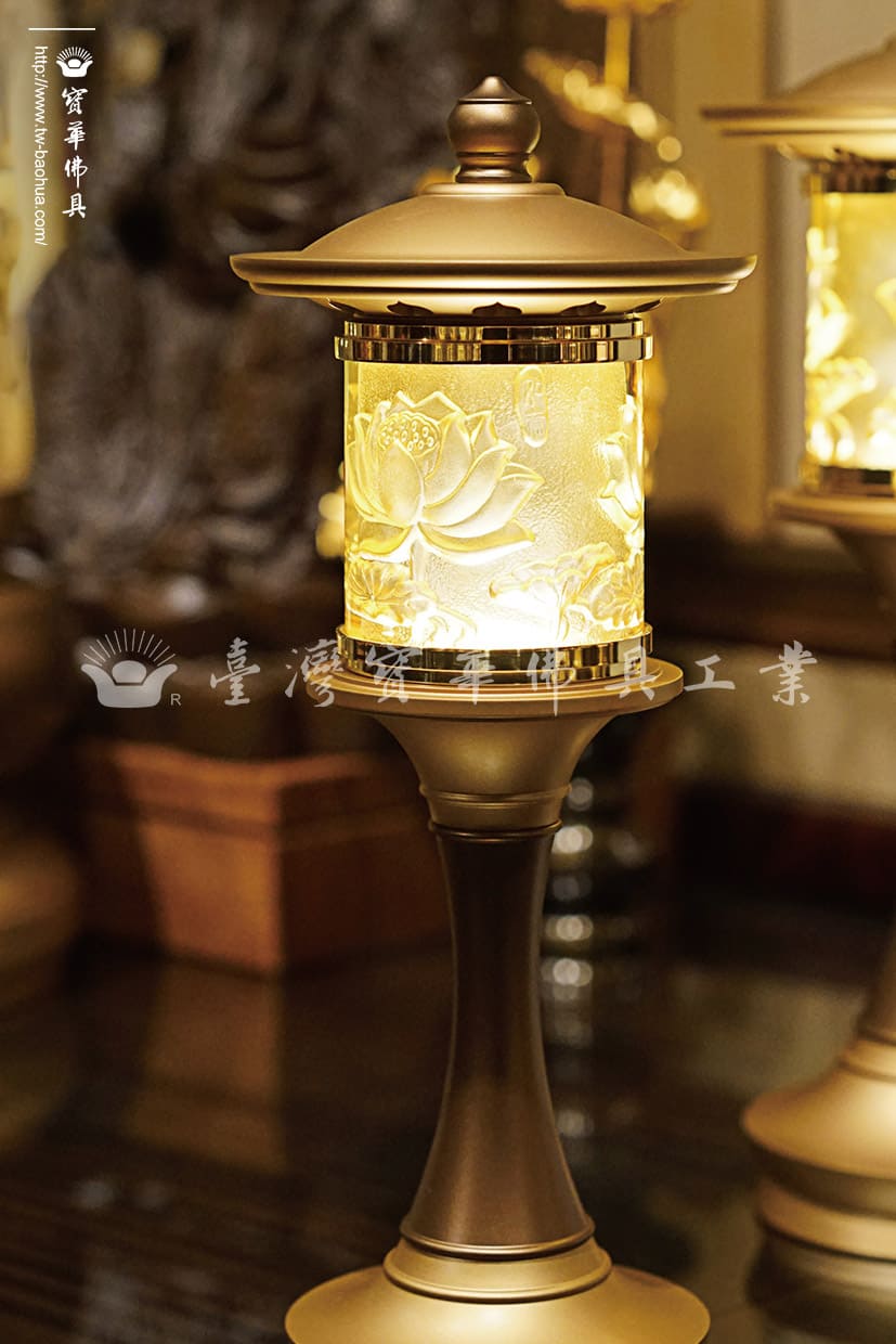 佛具-古沉色-寶華-銅器-香爐-佛燈-供杯-茶几