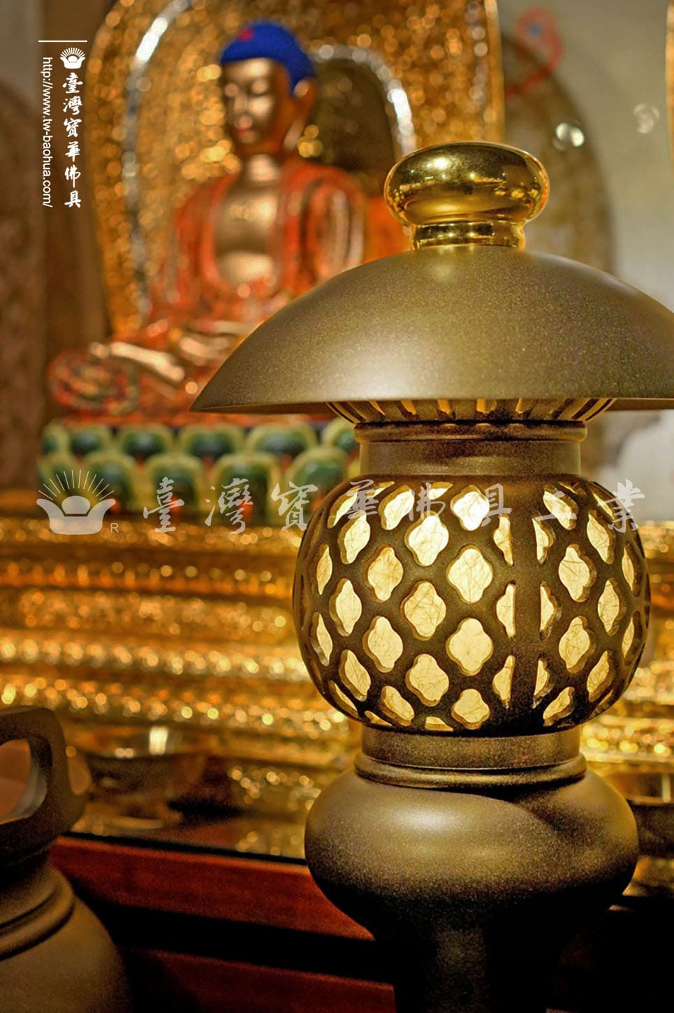佛具-翡翠綠-寶華-銅器-香爐-佛燈-供杯-茶几
