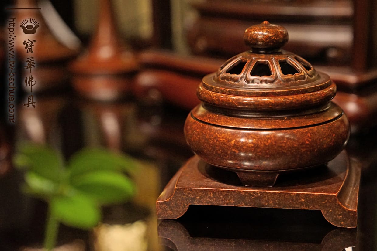 佛具-熱染紅-寶華-銅器-香爐-佛燈-供杯-茶几