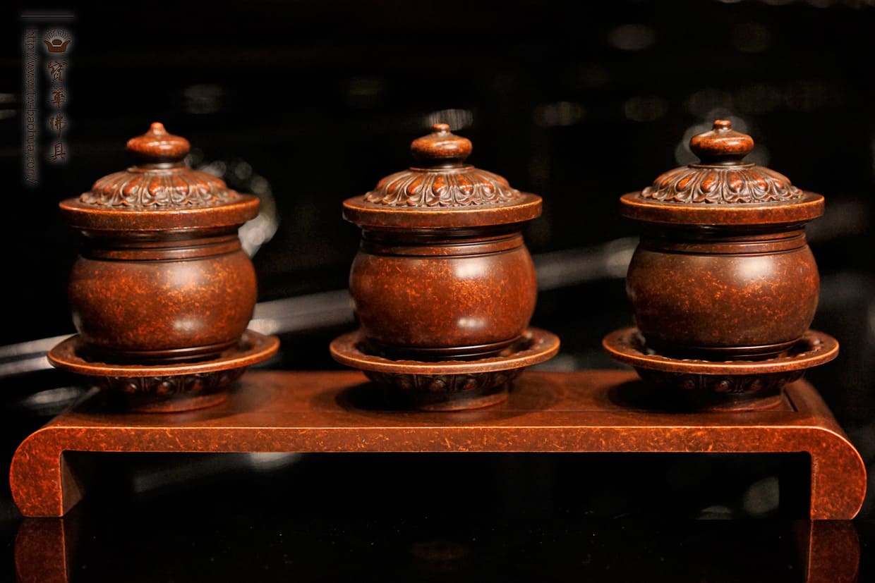 佛具-熱染紅-寶華-銅器-香爐-佛燈-供杯-茶几