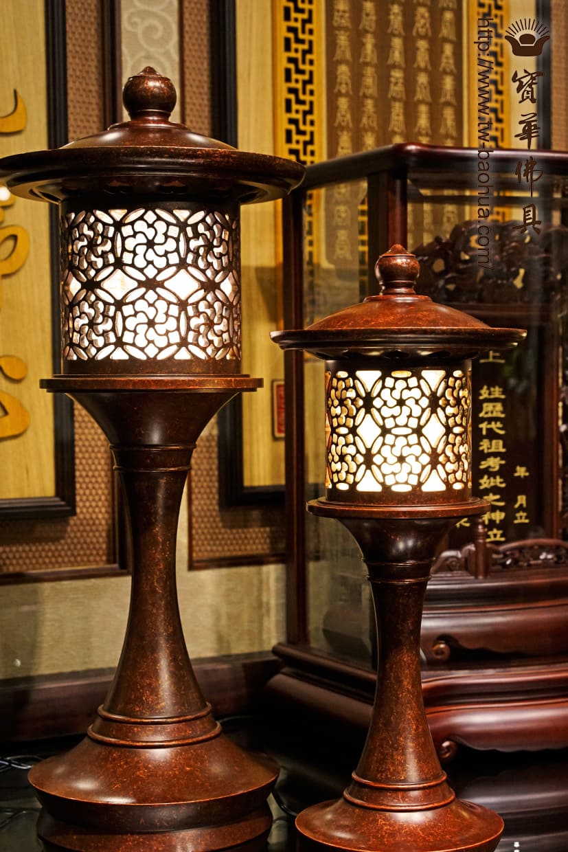 佛具-熱染紅-寶華-銅器-香爐-佛燈-供杯-茶几