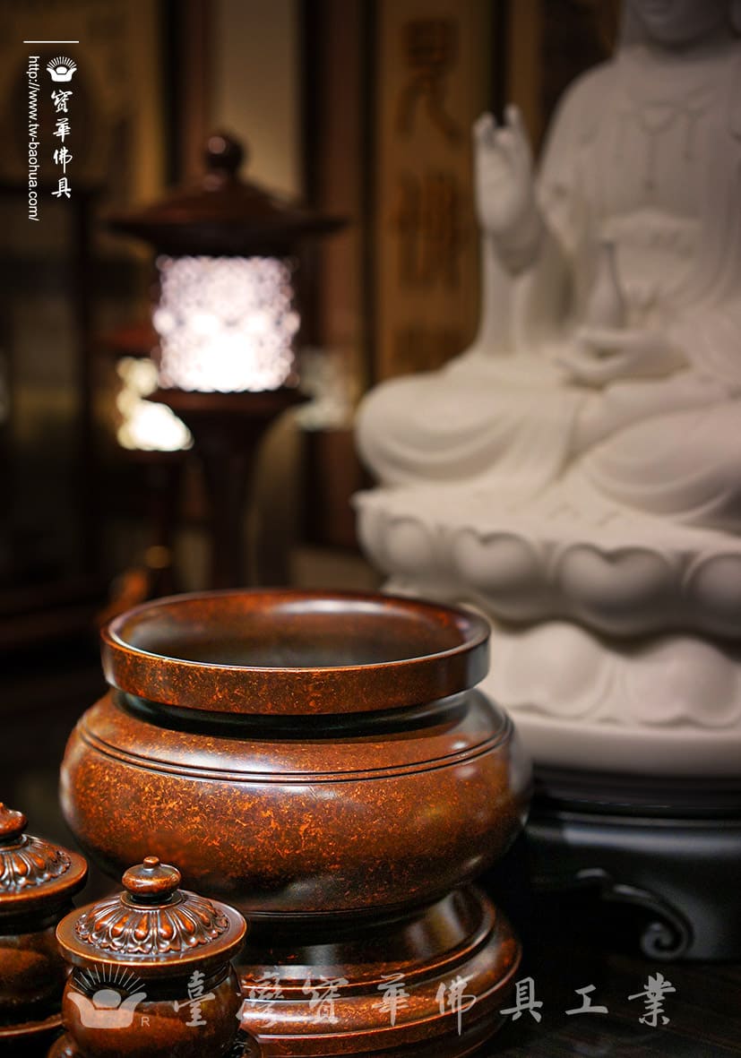 佛具-熱染紅-寶華-銅器-香爐-佛燈-供杯-茶几
