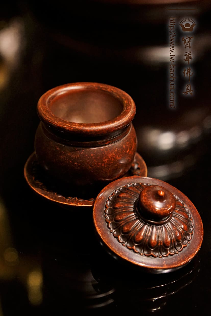 佛具-熱染紅-寶華-銅器-香爐-佛燈-供杯-茶几