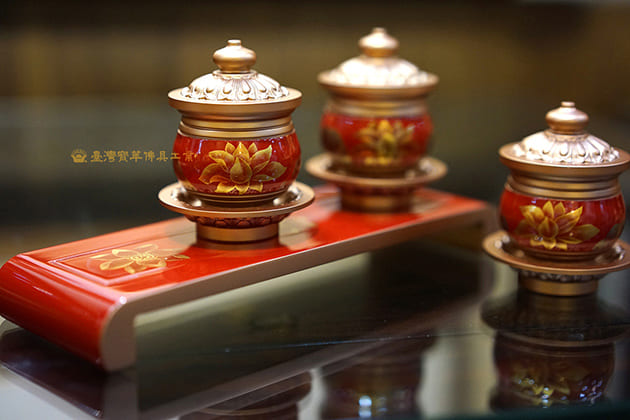 佛具-描金-寶華-銅器-香爐-佛燈-供杯-茶几