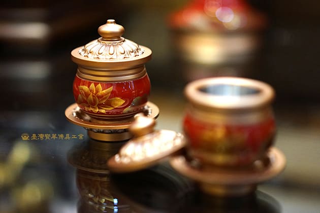 佛具-描金-寶華-銅器-香爐-佛燈-供杯-茶几