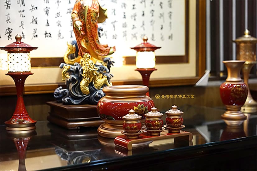佛具-描金-寶華-銅器-香爐-佛燈-供杯-茶几