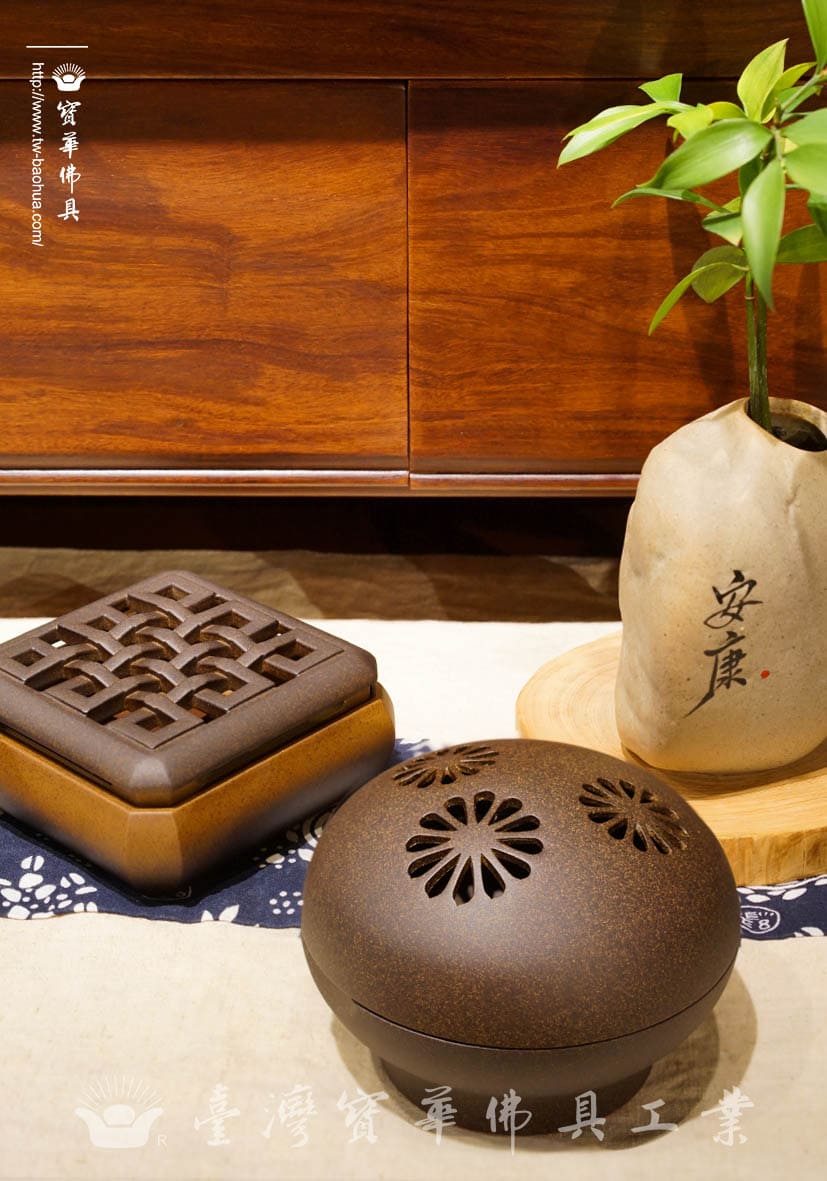 佛具-礦彩-寶華-銅器-香爐-佛燈-供杯-茶几