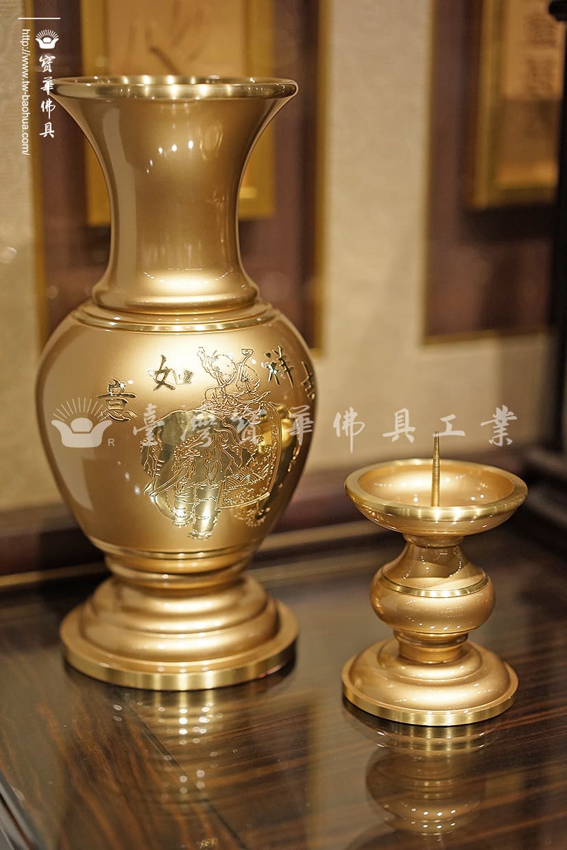 佛具-粉金-寶華-銅器-香爐-佛燈-供杯-茶几