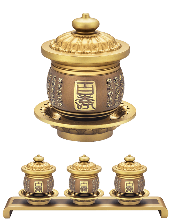 佛具-古沉色-寶華-銅器-香爐-祖先爐-佛燈-供杯-茶几