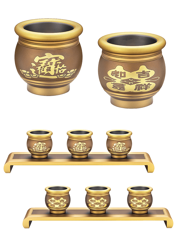 佛具-古沉色-寶華-銅器-香爐-祖先爐-佛燈-供杯-茶几