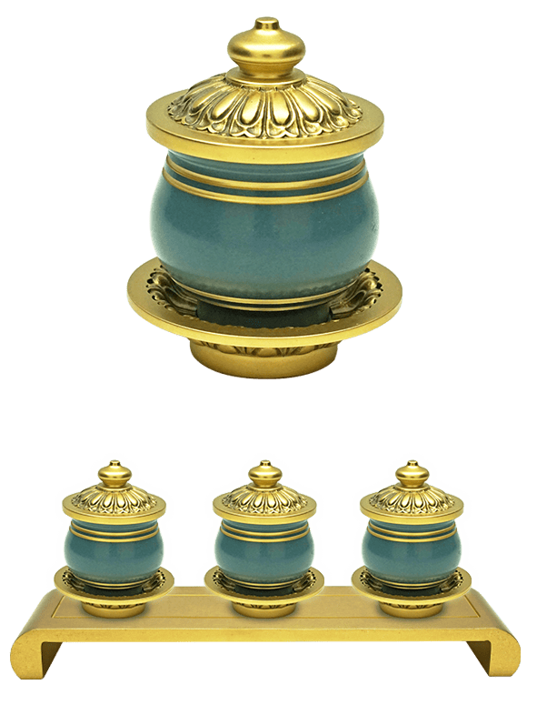 佛具-熱染藍-寶華-銅器-香爐-祖先爐-佛燈-供杯-茶几‵